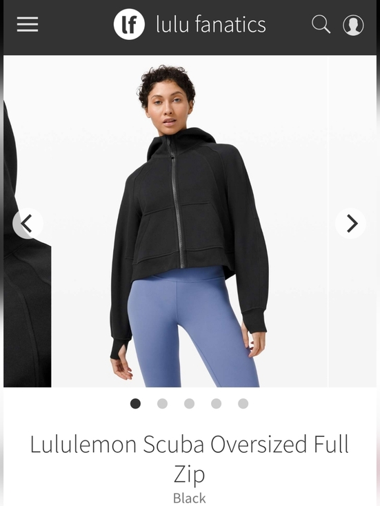 Lululemon Scuba Oversized Full Zip Hoodie Black Cropped Boxy Fit XL/XXL - Picture 14 of 15